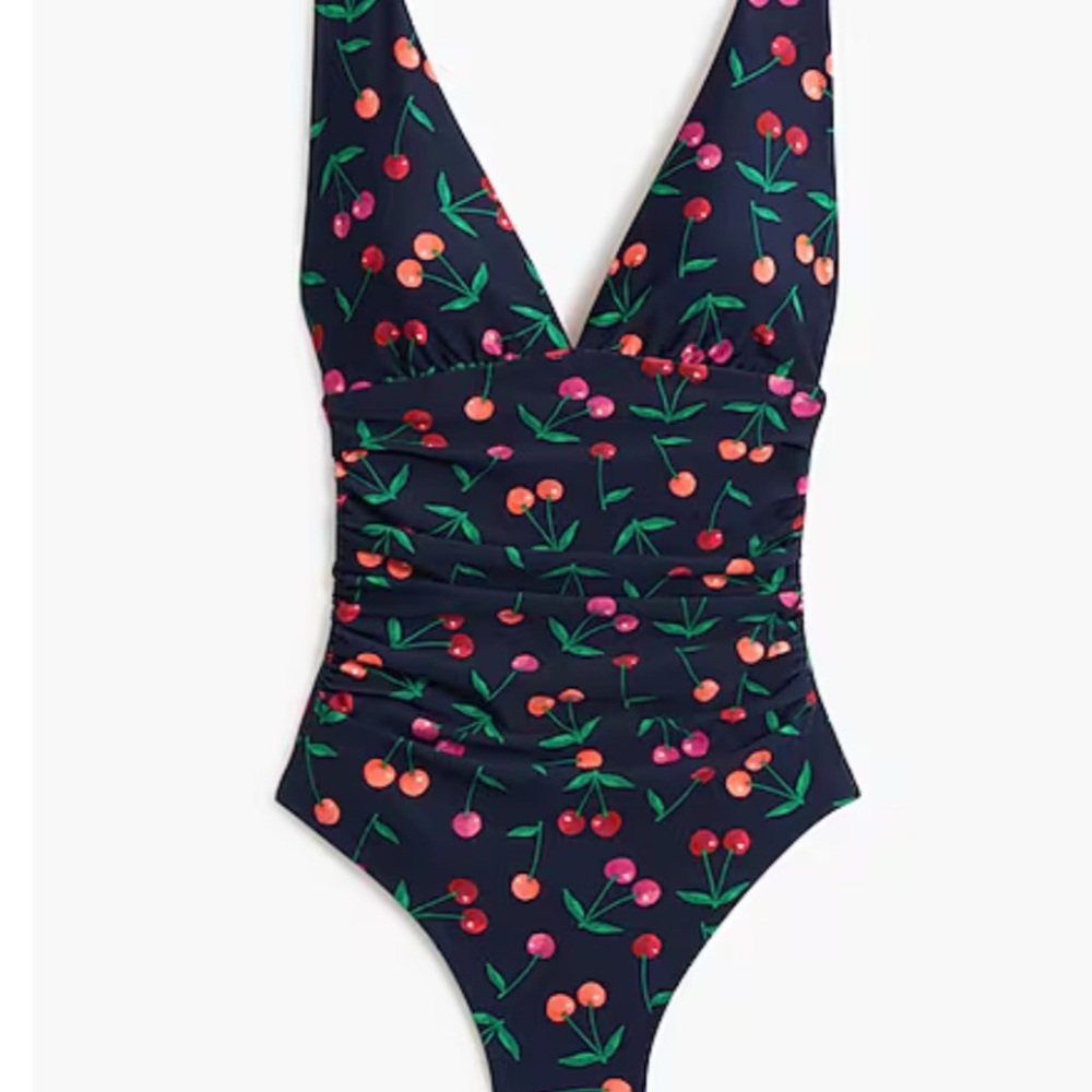 J. Crew Factory Cherry print One Piece Swimwear
